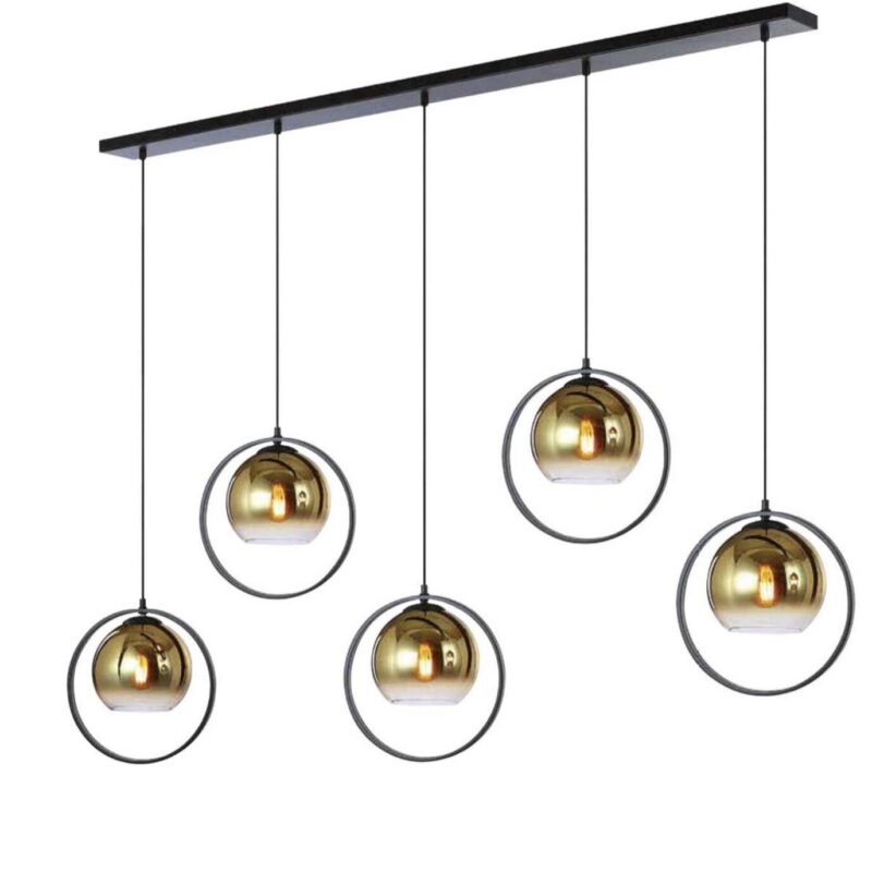 Aureol Hanglamp Licht Zwart Goud Lampencompleet