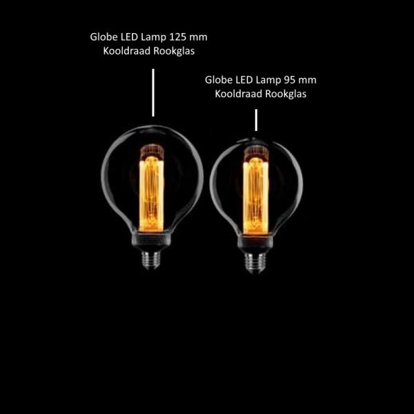 Globe Kooldraad LED Lamp - Rookglas 95 & 125 mm