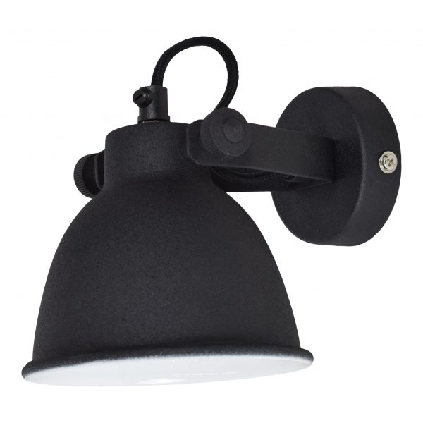 Industrial 12 cm wandlamp zwart