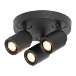 Fred-3-flammig-spot-schwarz-metall-lampencompleet