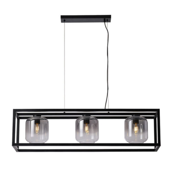Cubic_deluxe_3-lichts_zwart_metaal_rookglas_lampencompleet